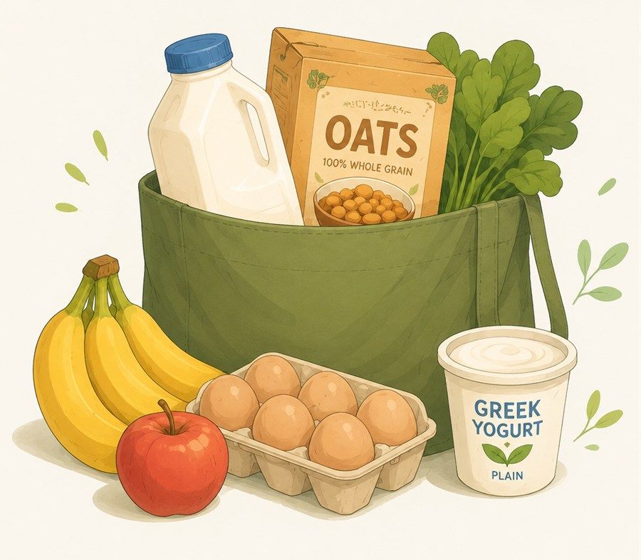 Bag of fresh groceries